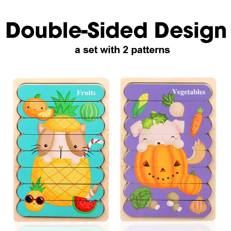 Montessori Double-Sided Puzzles (5 Pack)